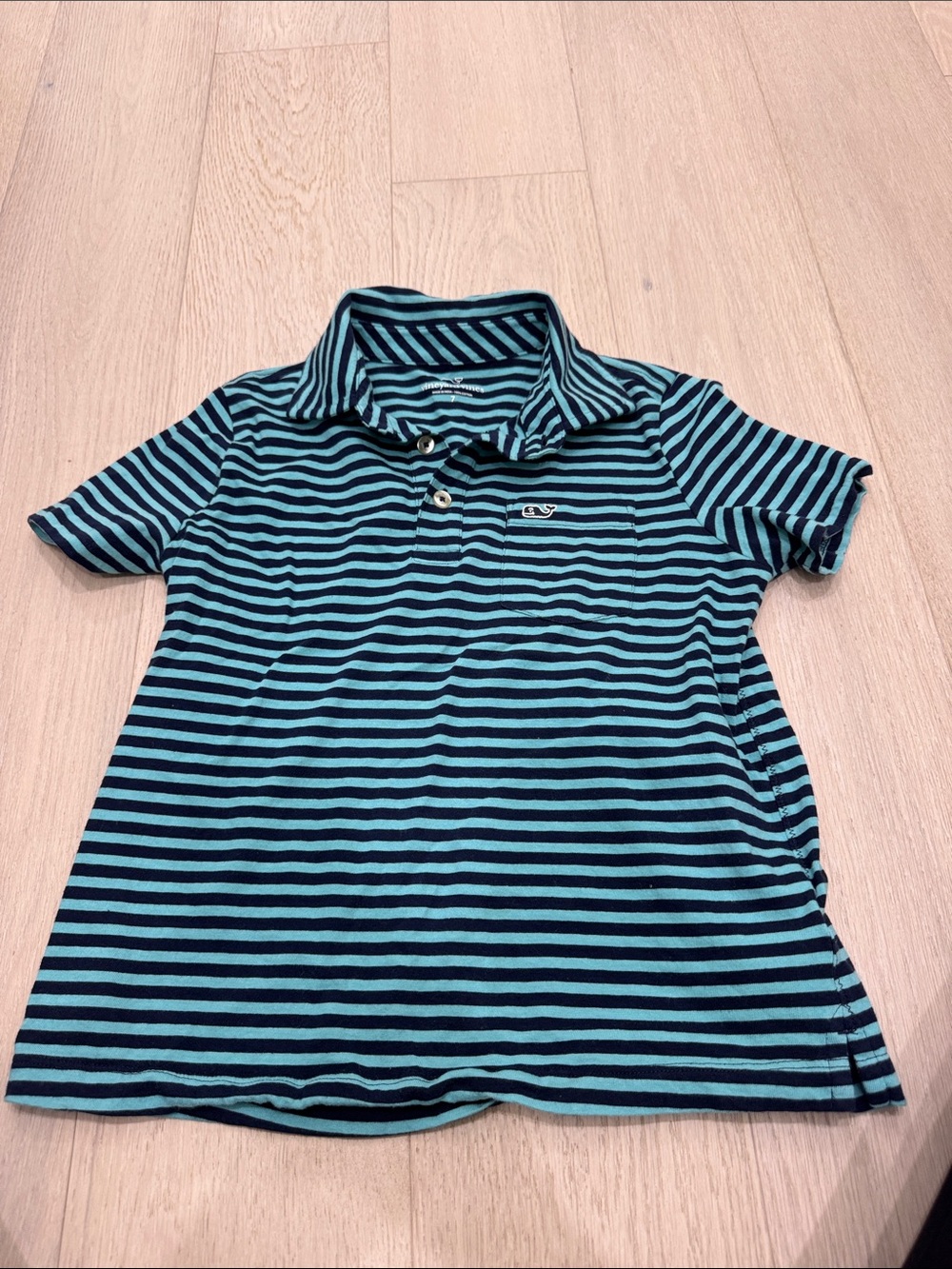 Like new vineyard vines Striped Polo Shirt for Kids - Teal & Navy
